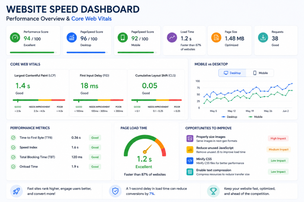 website speed dashboard